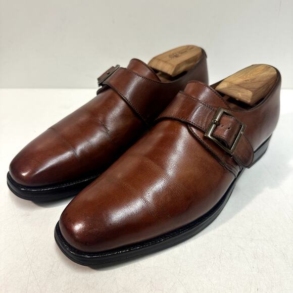 NEW HEELS Crockett & Jones x Barneys New York Ipswich Single Monk Strap Brown 8 - Picture 3 of 13